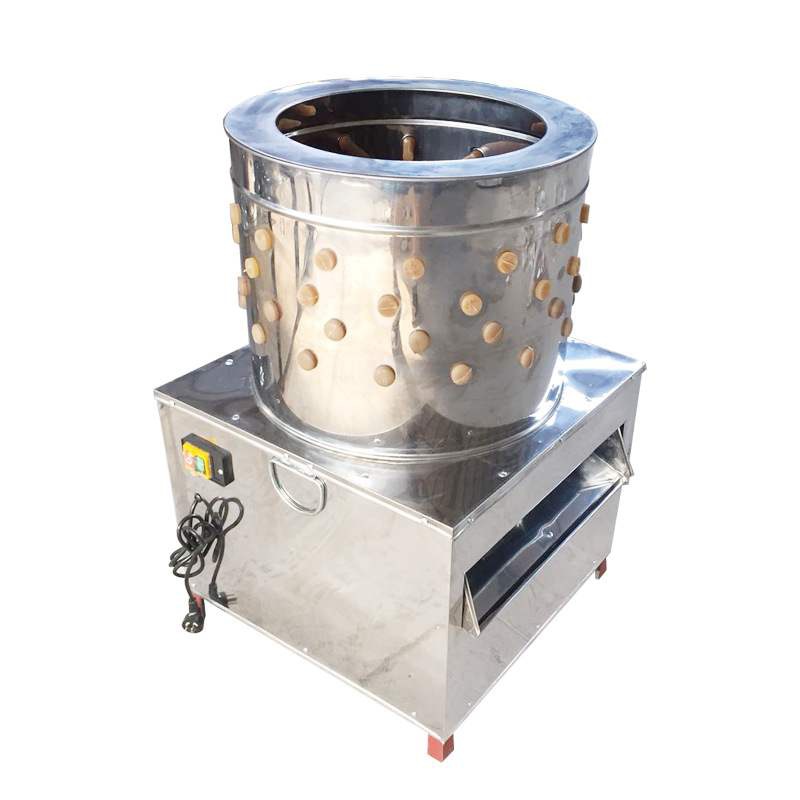 Electric plucking machine, Power 1500w/220V, Spindle speed 180rmp/min., Working capacity 10kgs per min. (about 140 chickens plucked in one hour), 61kgs/580*580*910mm